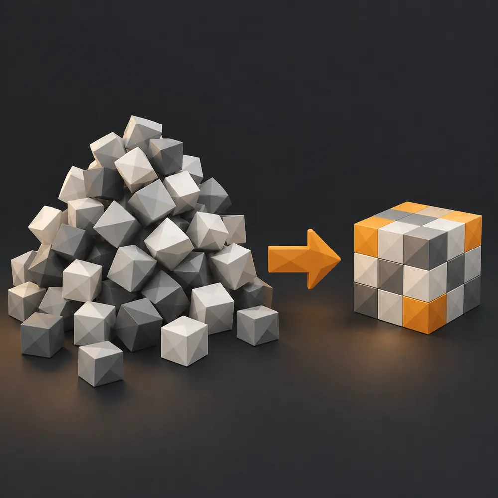 Un modèle 3D lourd compressé en un fichier léger