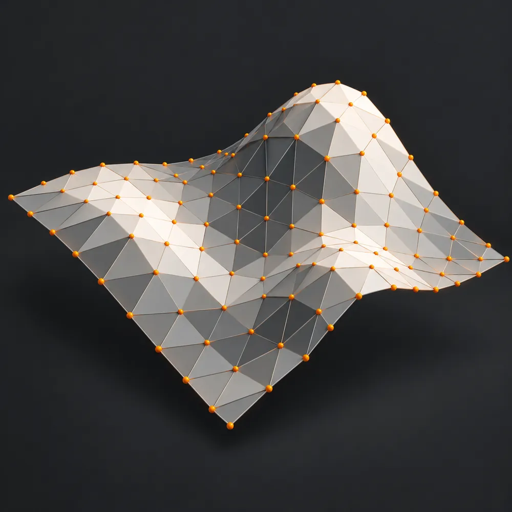 Une surface dont les sommets se soulèvent en vagues