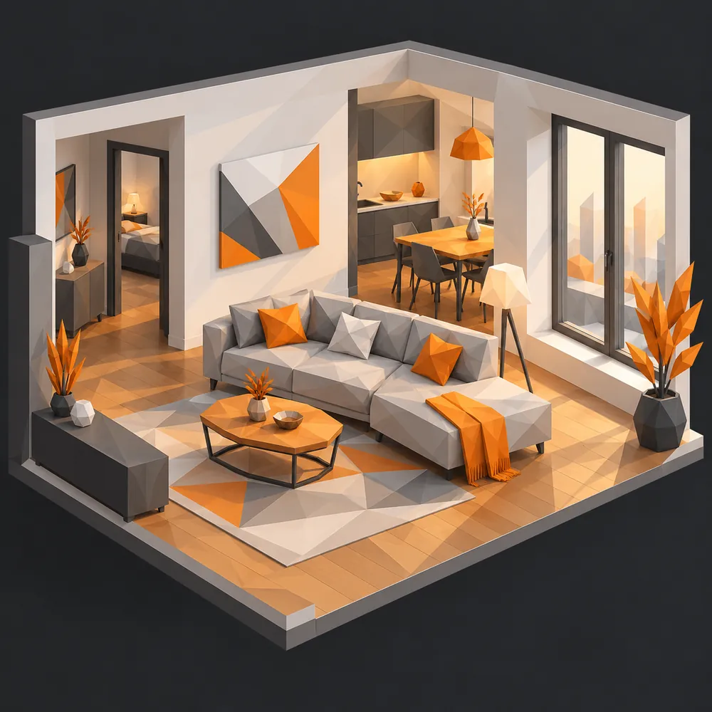 Un intérieur de logement en 3D