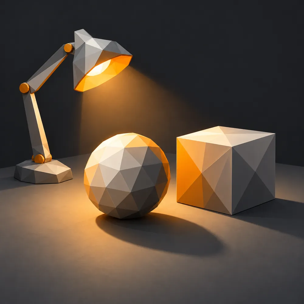 Une forme éclairée par une source de lumière